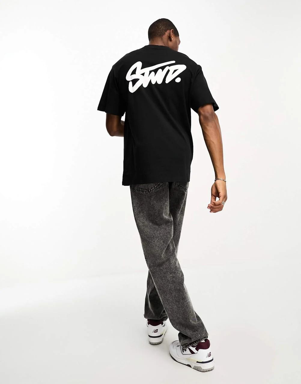 BLACK STWD OVERSIZED T-SHIRT