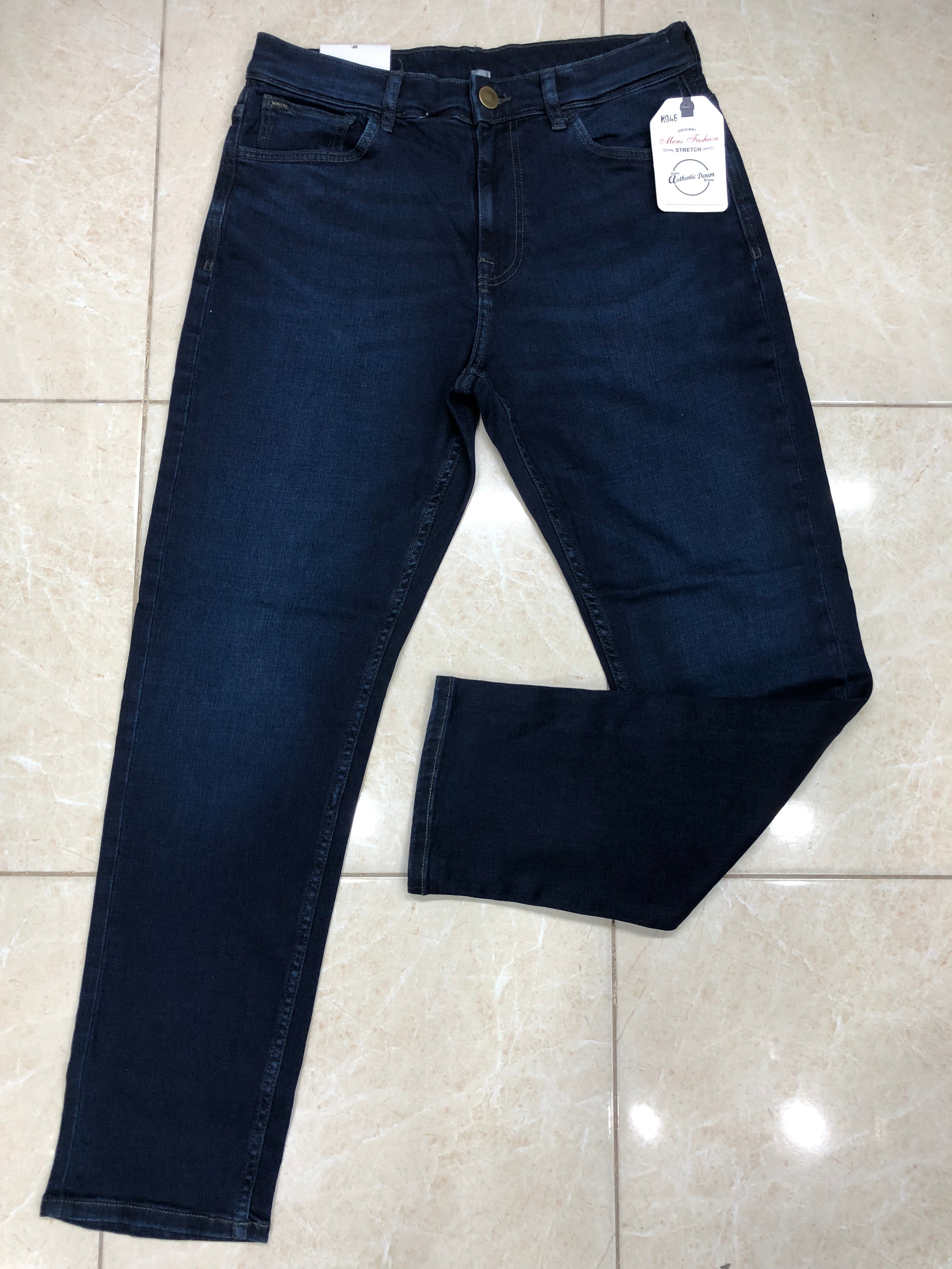 Dark Blue Straight Stretch Jeans