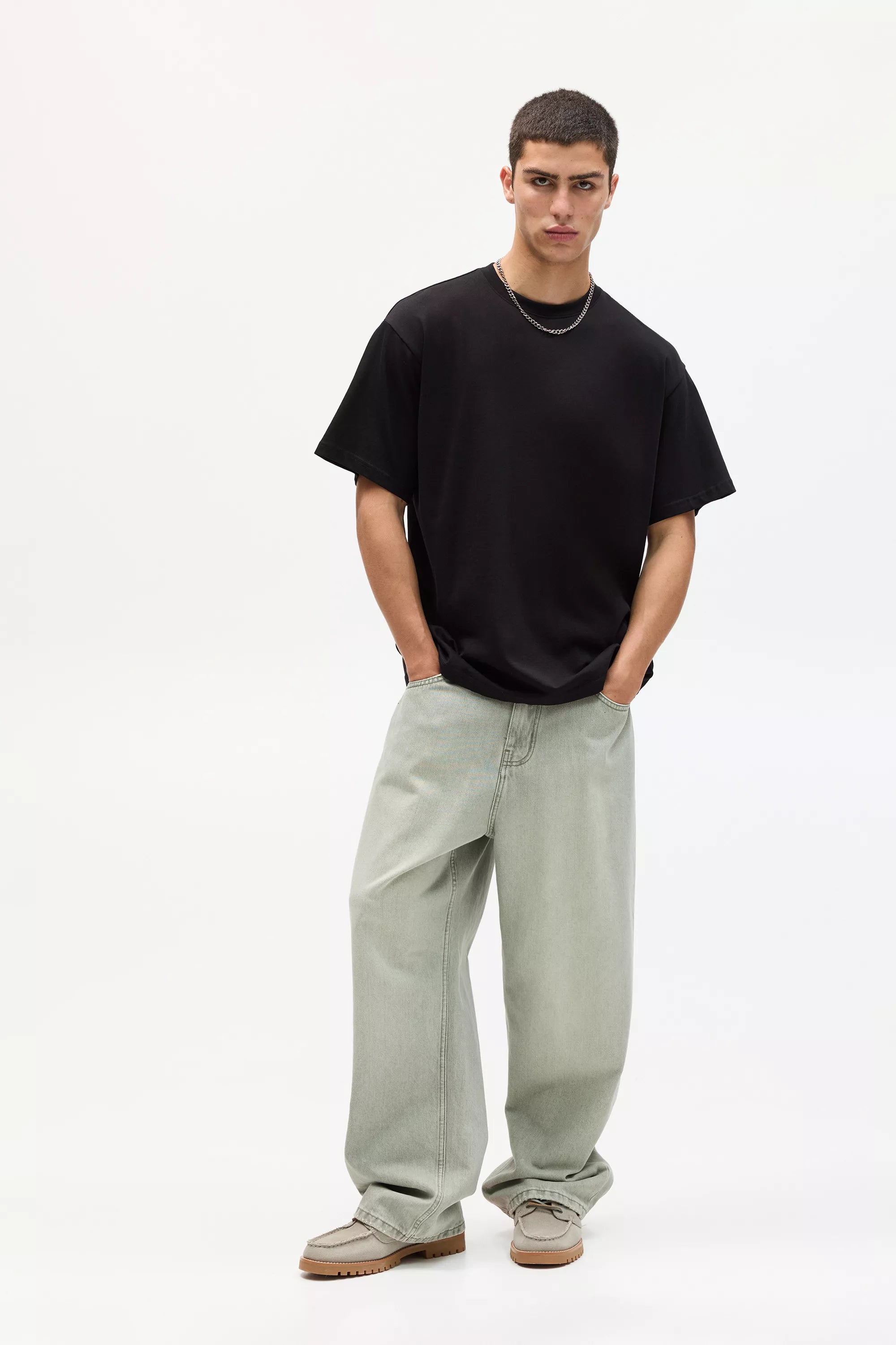 BLACK PLAIN STWD OVERSIZED T-SHIRT