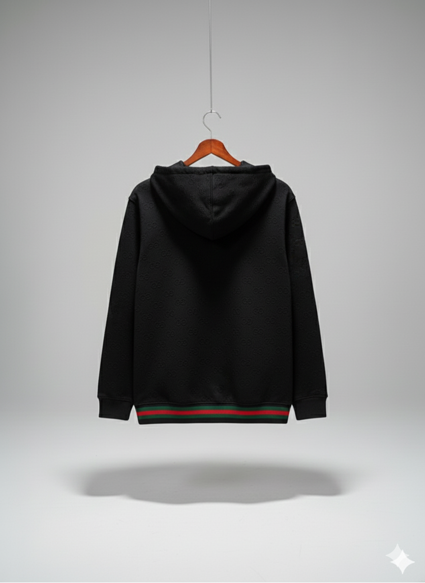 EMBOSED ZIPPER HOODIE