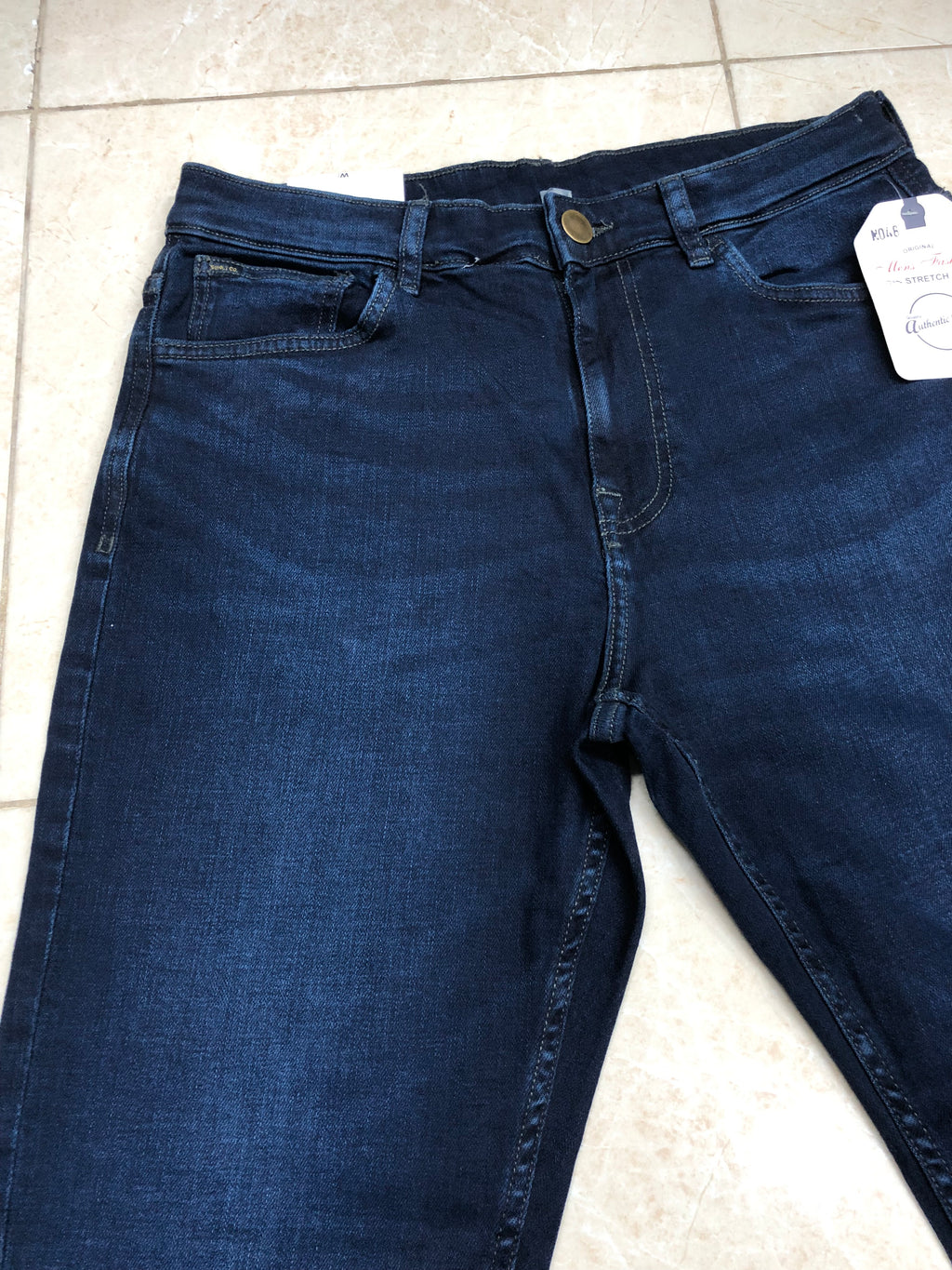 Dark Blue Straight Stretch Jeans