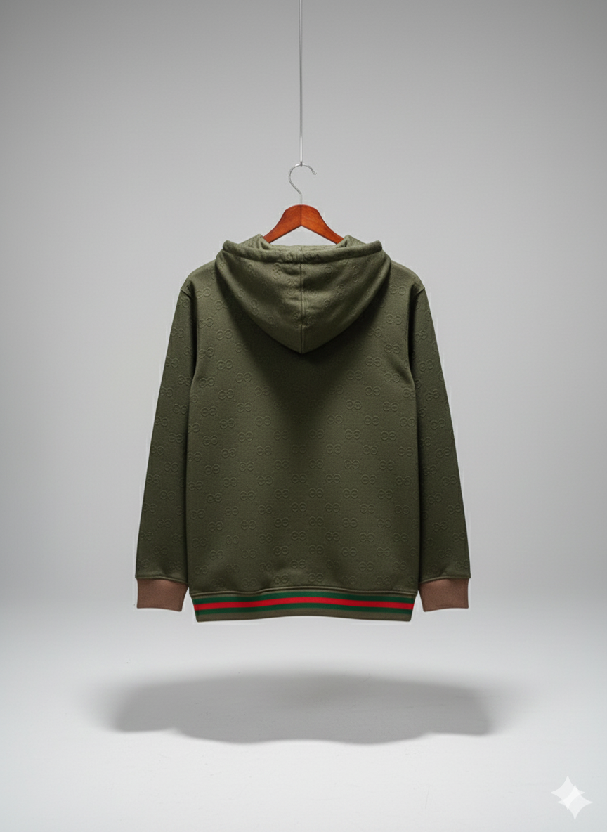 EMBOSED ZIPPER HOODIE