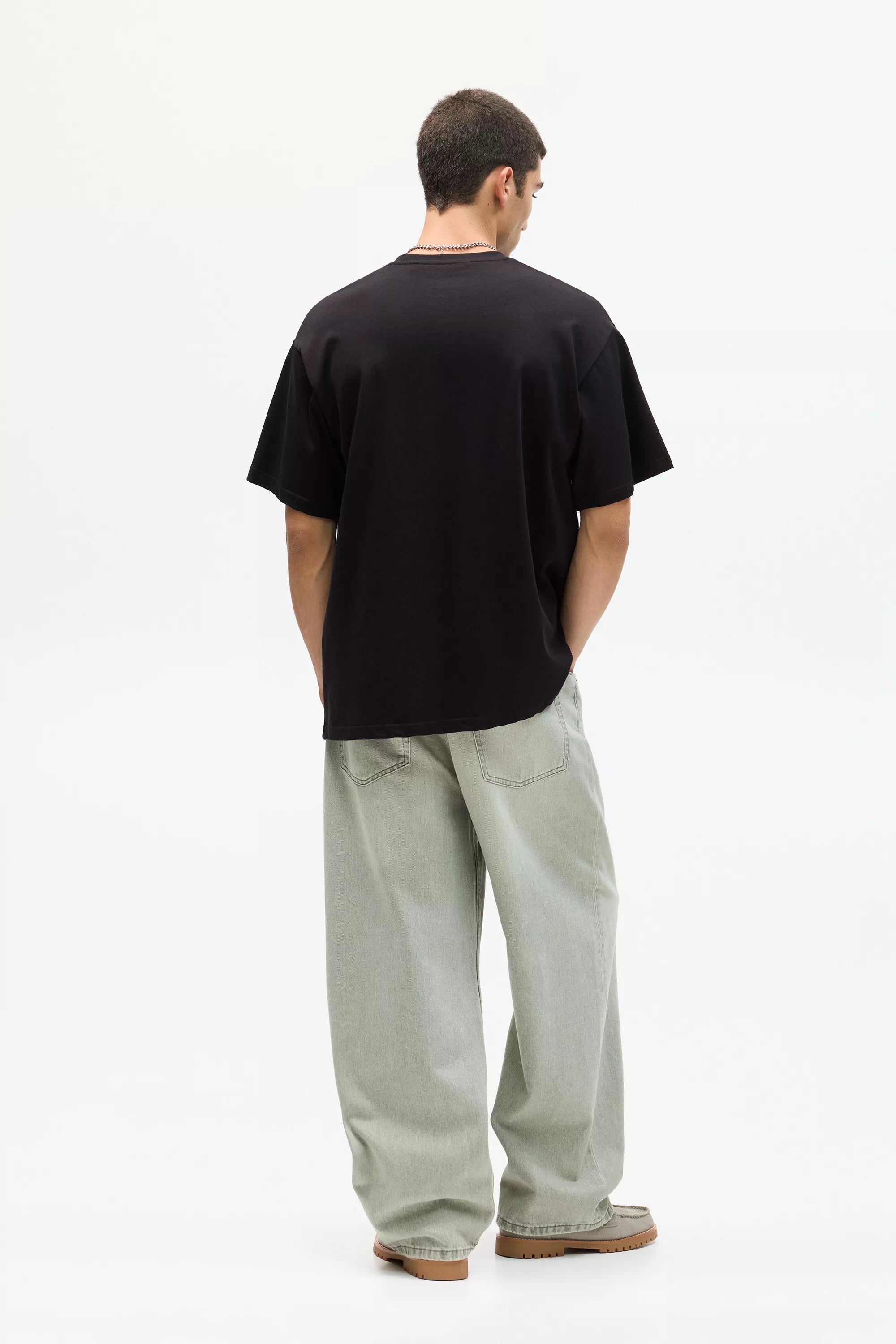 BLACK PLAIN STWD OVERSIZED T-SHIRT